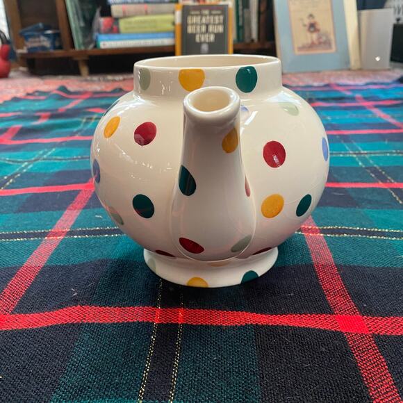 Emma Bridgewater Colorful Polka Dot Tea Pitcher Teapot No Lid - Picture 5 of 11
